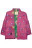 Tyler Handgemaakte Evil Eye Fuchsia Kantha Jas