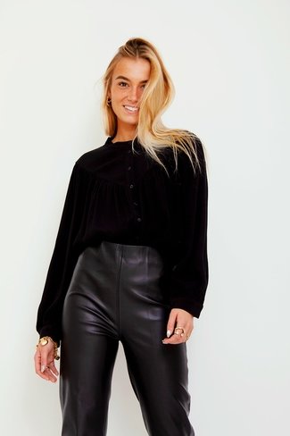 Soaked in Luxury Faux Leather Pants, black - Bergstrom Originals
