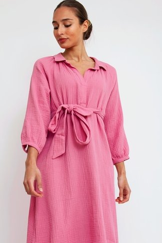 Long Sleeves Tetra Dress Pink Orla Antwerp - Product - Sienna Goodies