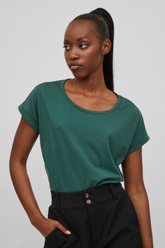 Luftfart børste Mindre Vidreamers T Shirt Dark Green Vila - Product - Sienna Goodies