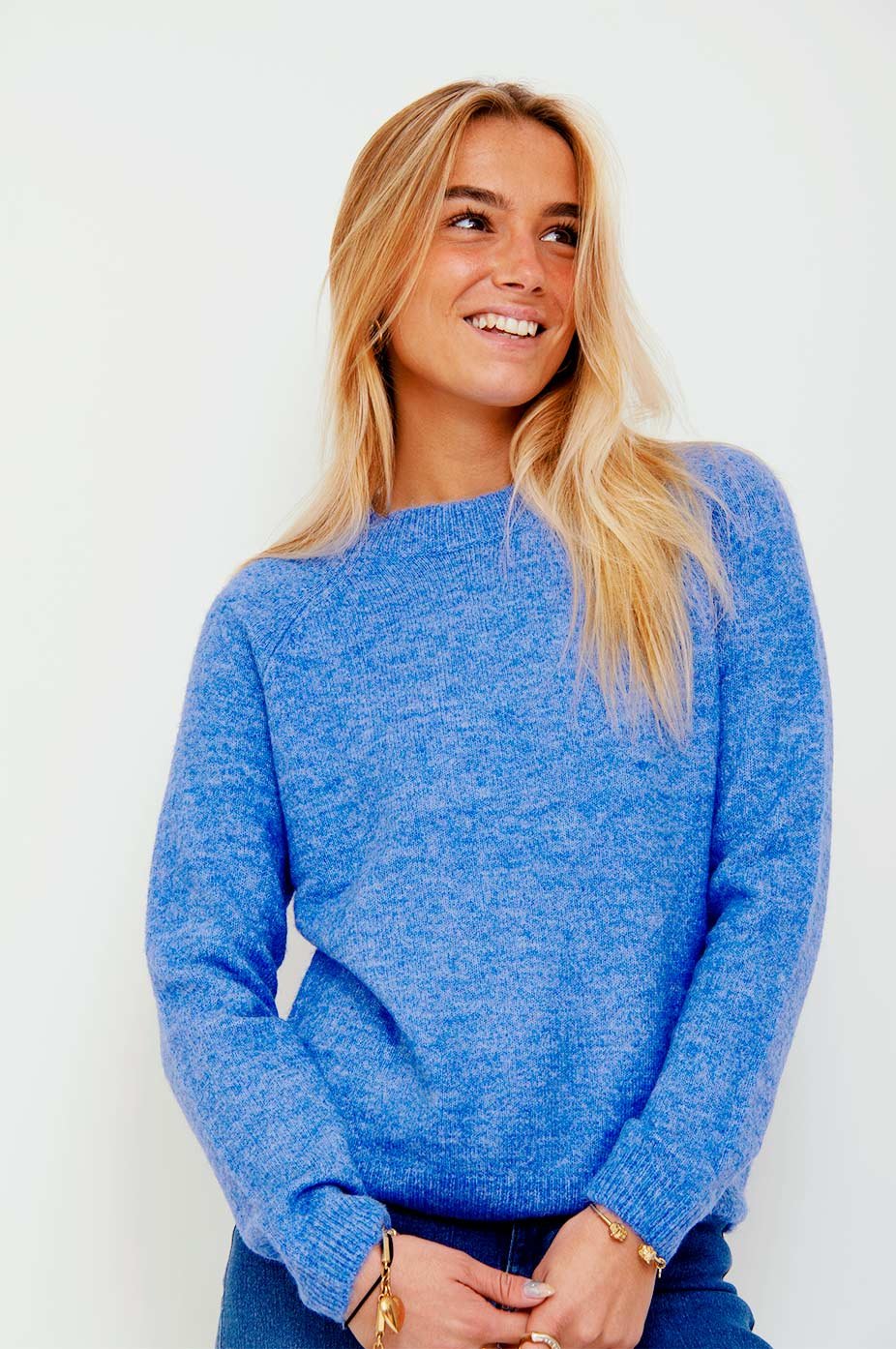 Pcjuliana Round Neck Sweater Blue Pieces - Product - Sienna Goodies