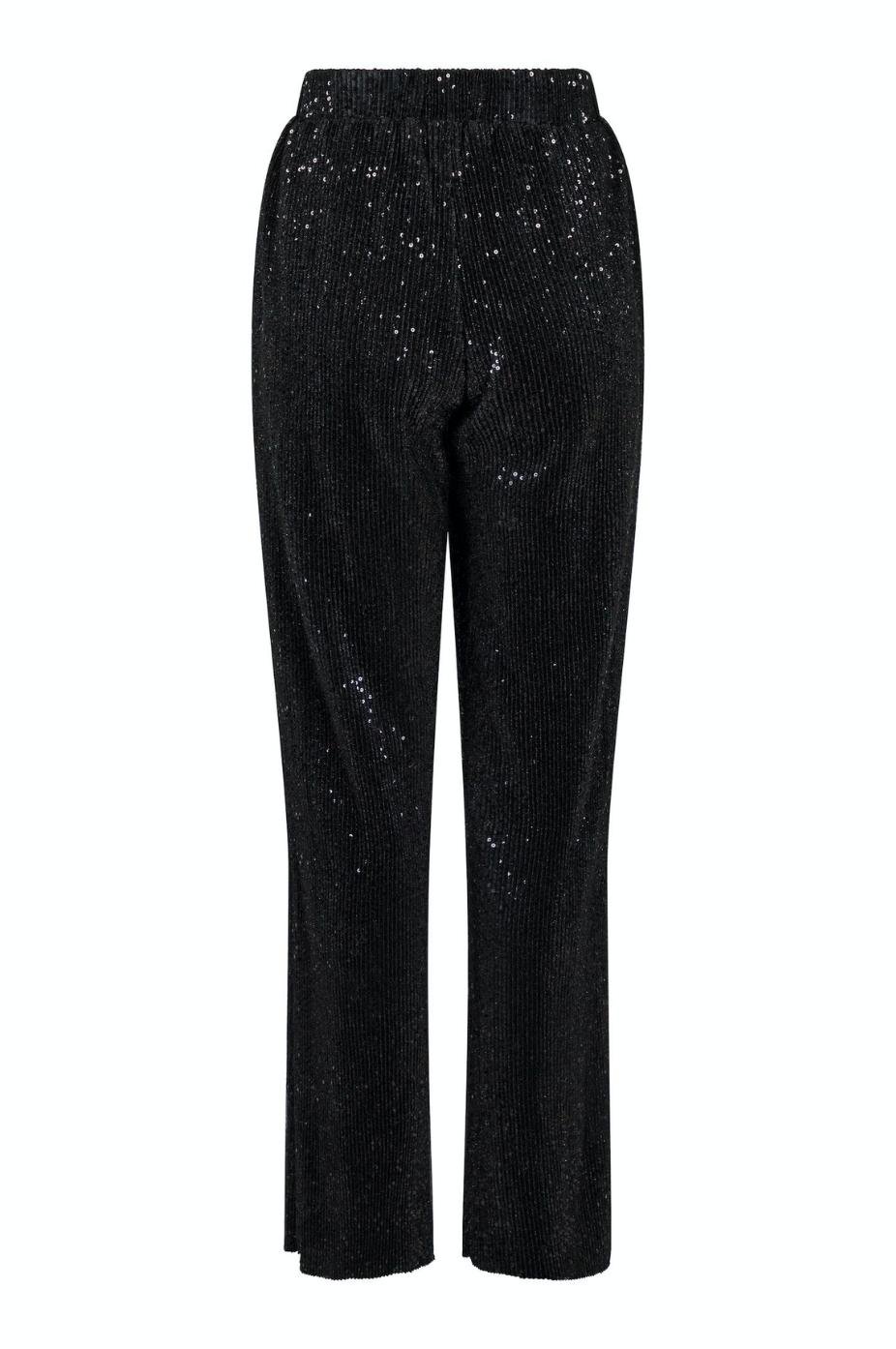 Buy Zalora Studios Glittered Split Hem Pants in Glittered Black