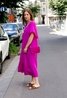 Viscose Maxi V-Neck Dress Magenta Sweet Like You