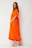 Viscose Maxi V-Neck Dress Orange Sweet Like You