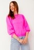 Lola Round Neck Sweater Fluo Fuchsia Sweet Like You