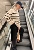 Ruby Stripe Knit Sweater Sand Beige Neo Noir