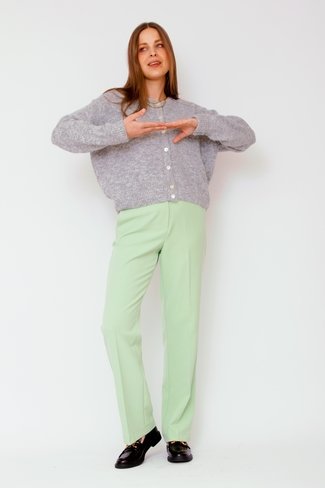Flattering high-waist trousers in mint | MADELEINE Fashion