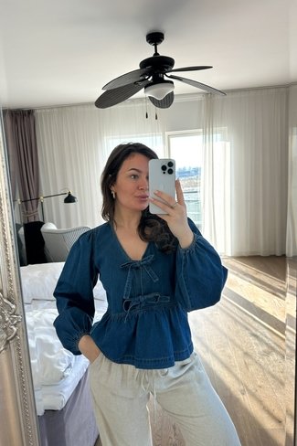 Esmée Denim Blouse Vintage Blue Neo Noir