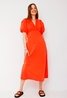 Illana Poplin Dress Coral Neo Noir