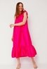 One Shoulder Maxi Satin Dress Pink Sweet Like You