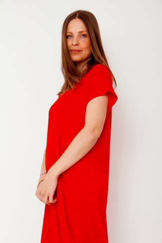 Jolie Terry Soft Midi Dress Red Sweet Like You
