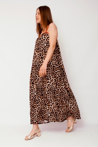 Romy Orange Trim Dress Leopard Sweet Like You