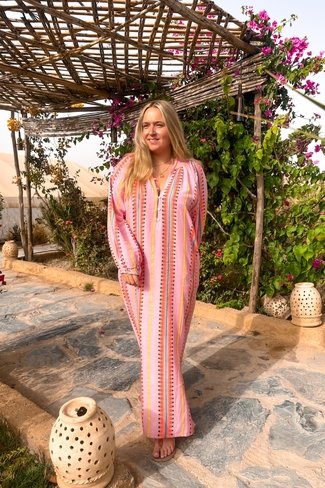 Sunyl Aztek Maxi Dress Pink Sweet Like You