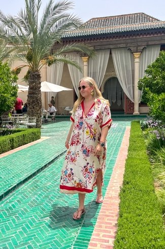 Flower Garden Kaftan Dress Red Sweet Like You