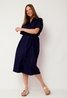 Cotton Shirt Dress Navy Blue Sweet Like You