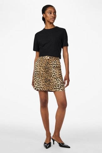 Yasleonora Denim Mini Skirt Leopard YAS
